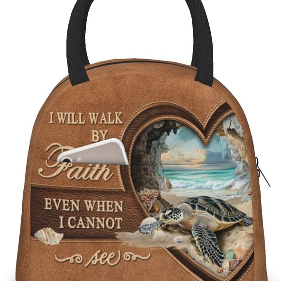 Sea Turtle Insulated Lunch Bag Reusable Cooler Tote Food Snack Container - Picture 1 of 7